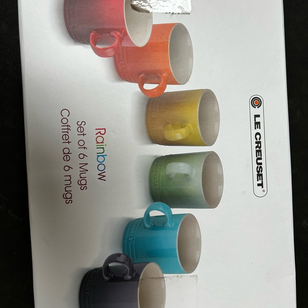 Le Creuset Rainbow Mug Collection - Set of 6. New in Box - Picture 3 of 7